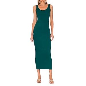 MICHAEL STARS Maxi Dress, Side Slit, Pull-On, Color Green, Size Medium‎